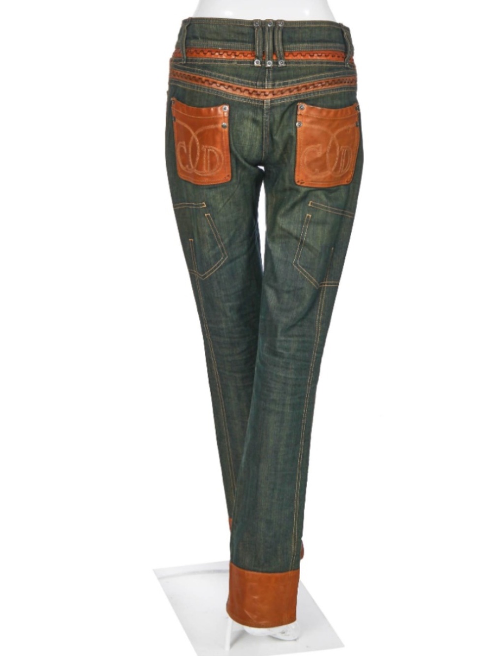 CHRISTIAN DIOR BY JOHN GALLIANO DENIM AND LEATHER JEANS, SPRING-SUMMER 2006